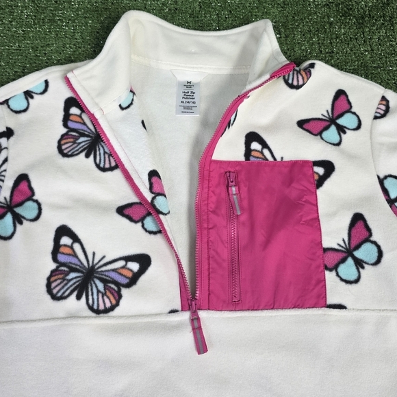 MEMBERS MARK | GIRLS HALF ZIP WILD BUTTERFLIES SUPER SOFT FLEECE PULLOVE… - Picture 7 of 16